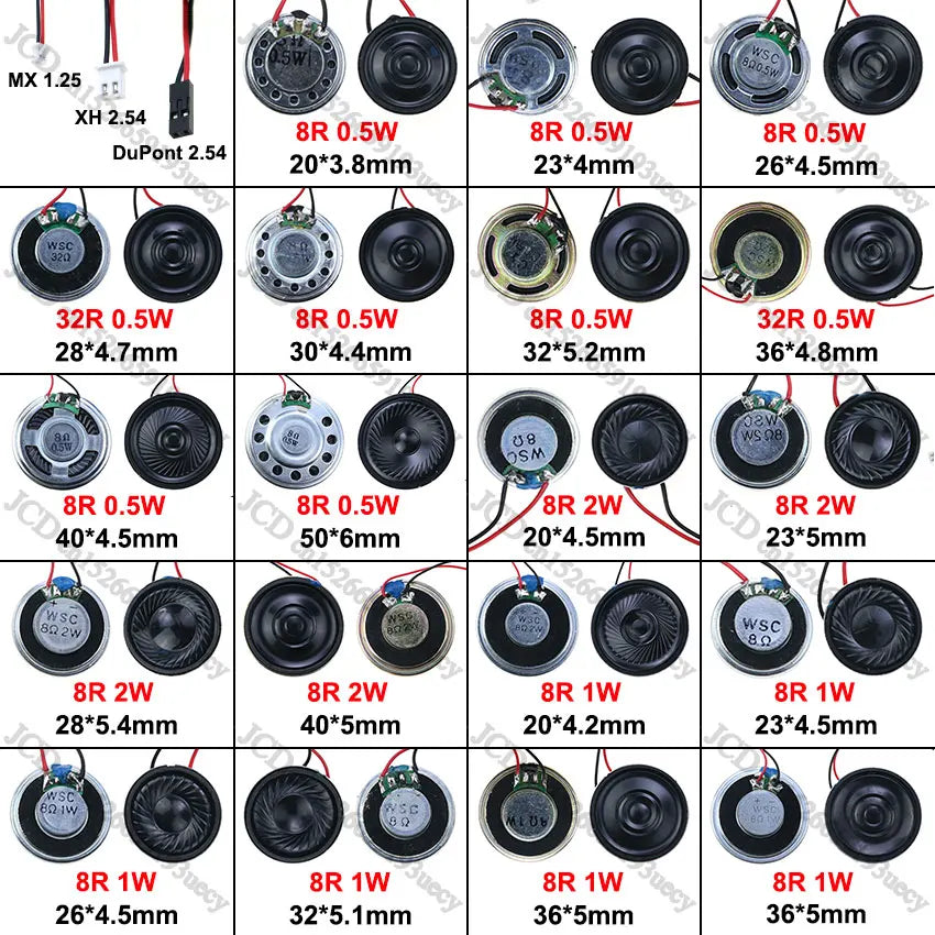 2x 8 Ohm 32 Ohm Micro Speakers Assorted Sizes