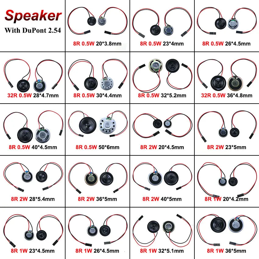 2x 8 Ohm 32 Ohm Micro Speakers Assorted Sizes