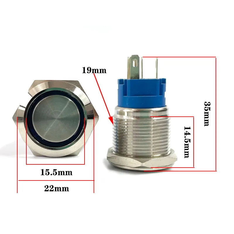 12/16/19/22mm Waterproof Metal Push Button Switch