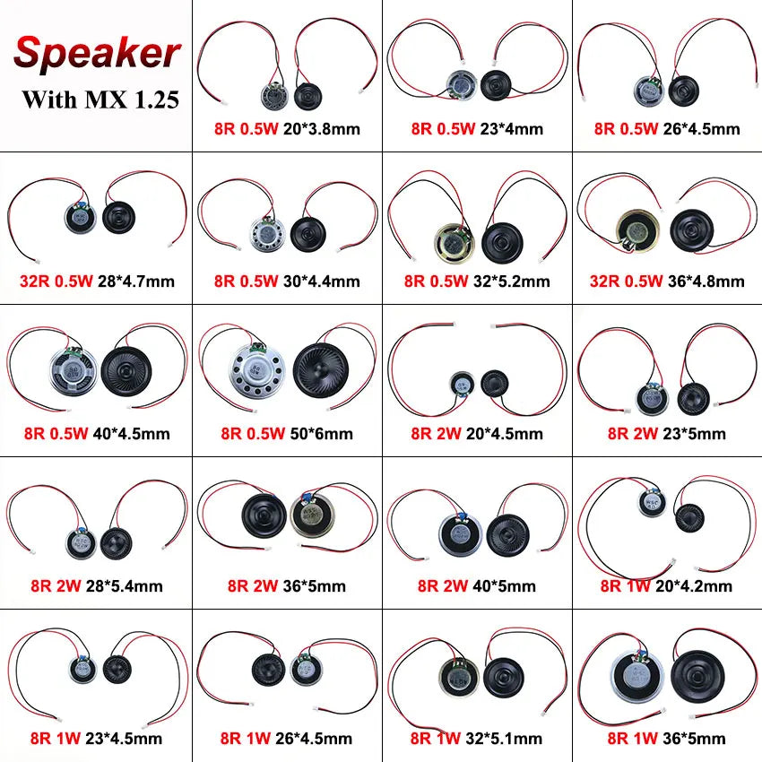 2x 8 Ohm 32 Ohm Micro Speakers Assorted Sizes
