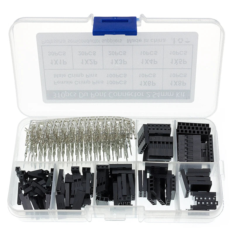 310Pcs/set 2.54mm Dupont Connector Pin Housing Kit