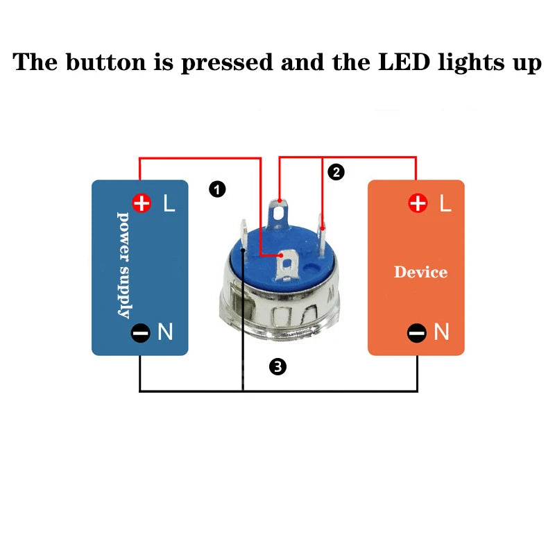 12/16/19/22mm Waterproof Metal Push Button Switch