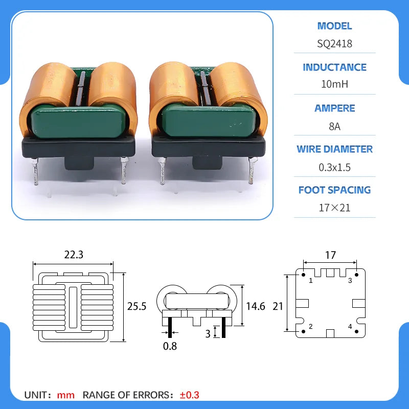 SQ Inductor SQ2418/2820/3324 Common Mode Choke