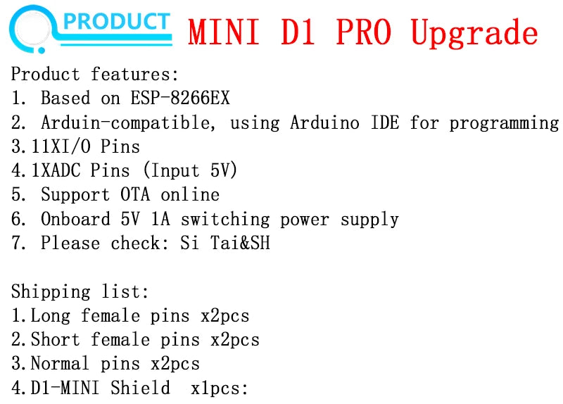 WeMos D1 Mini Pro V3.0.0 NodeMCU ESP8266 Board