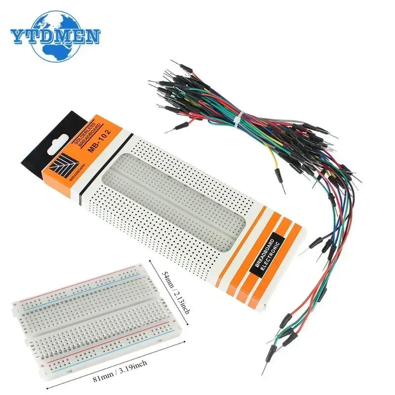 MB-102 Solderless Breadboard with Jumper Wires Kit