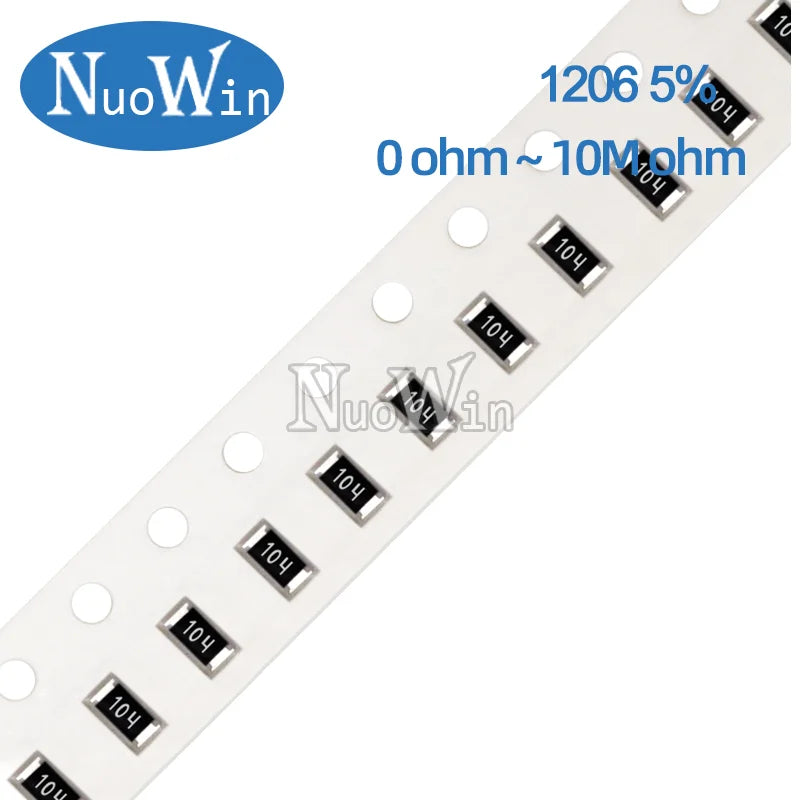 100pcs/Lot 1206 5% Resistor 0 ohm ~ 10M ohm