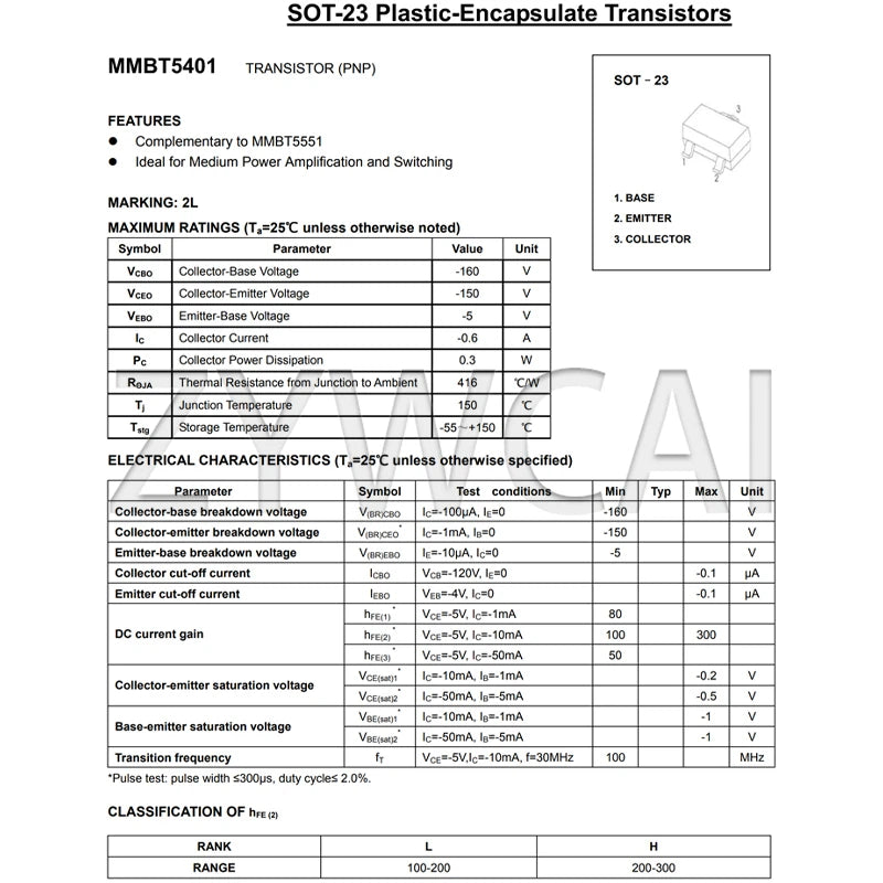 MMBT3904 1AM MMBTA44 3D SOT-23 Transistors