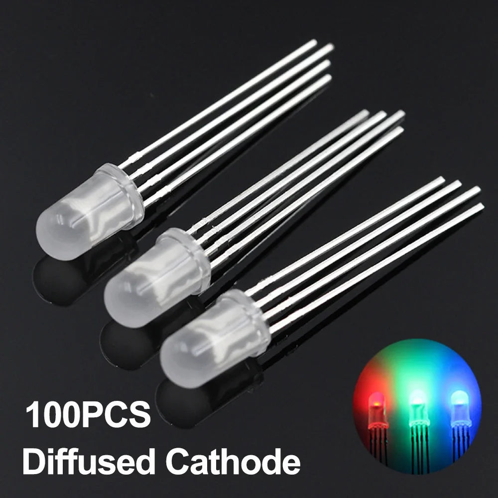 20/100Pcs 4pin 5mm RGB LED common anode