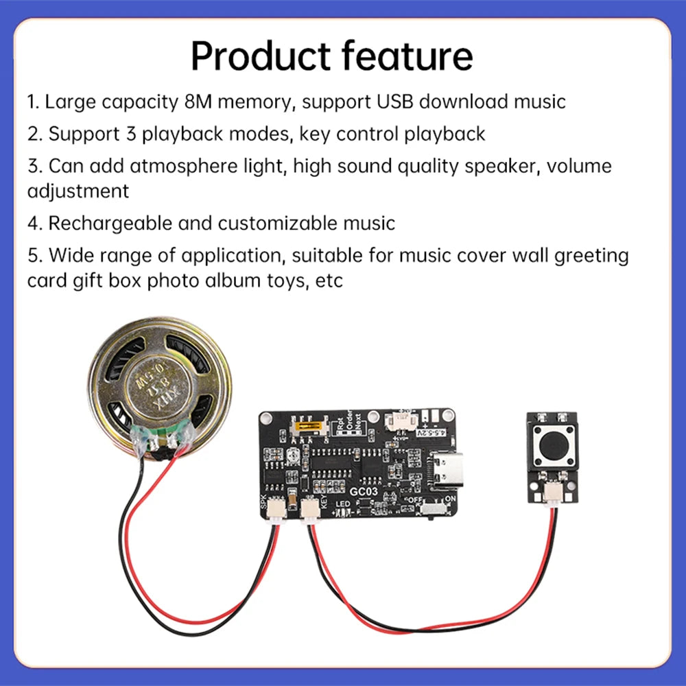 GC03 DIY Music Greeting Card MP3 Player Module