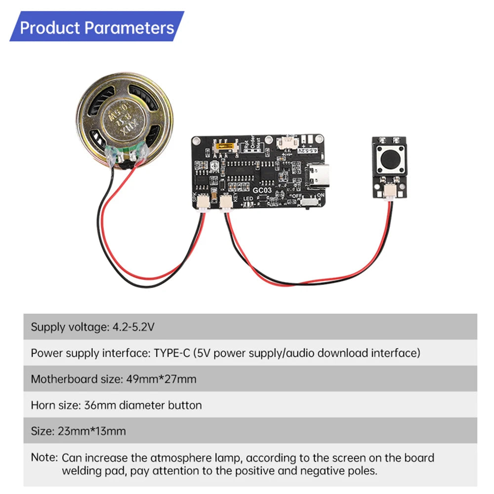 GC03 DIY Music Greeting Card MP3 Player Module