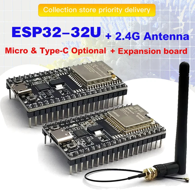 ESP32-WROOM-32U Development Board Kit with Expansion Shield