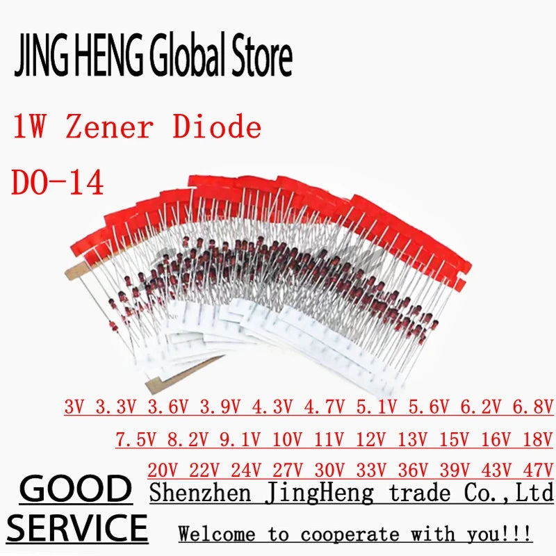 30 Values 1W Zener Diode DO-14
