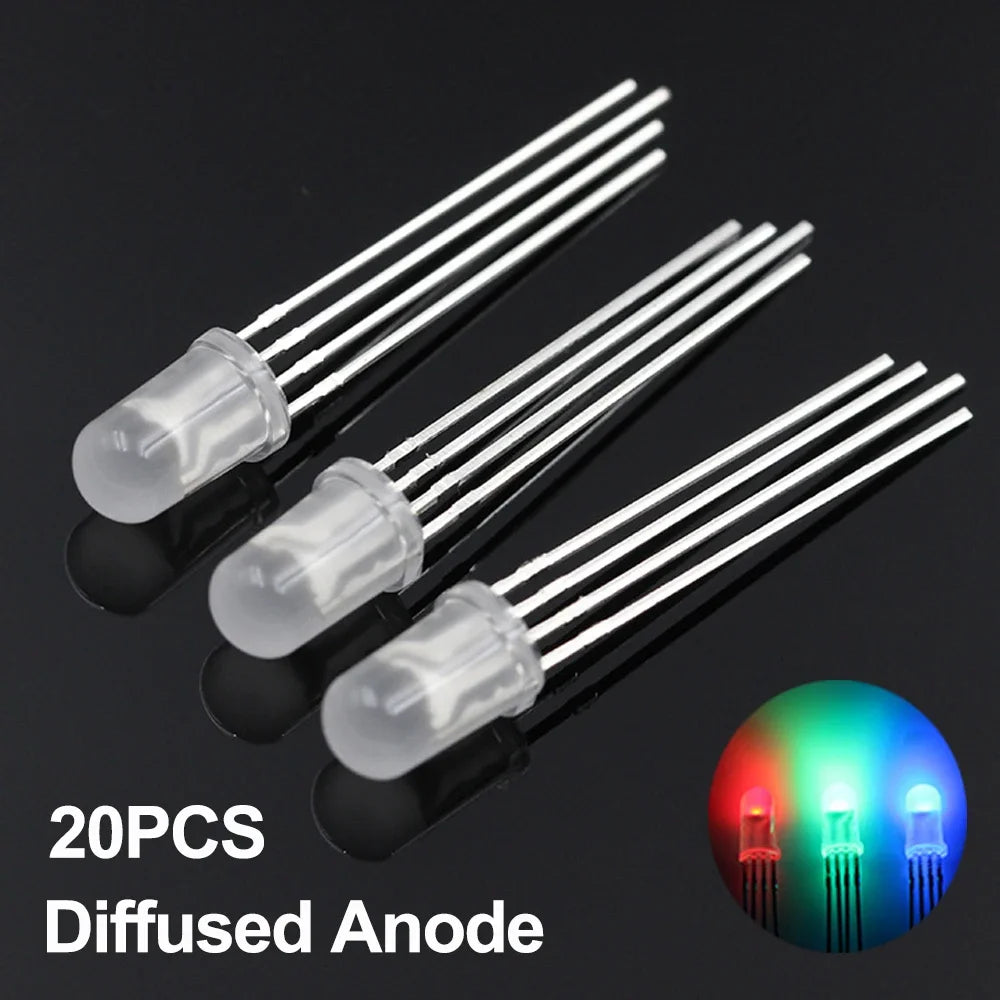 20/100Pcs 4pin 5mm RGB LED common anode