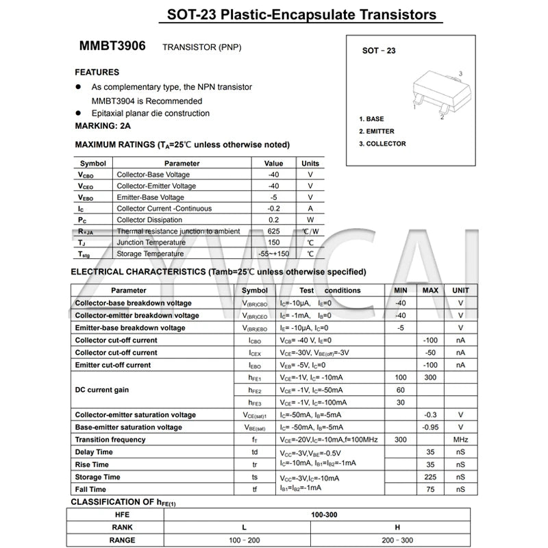 MMBT3904 1AM MMBTA44 3D SOT-23 Transistors