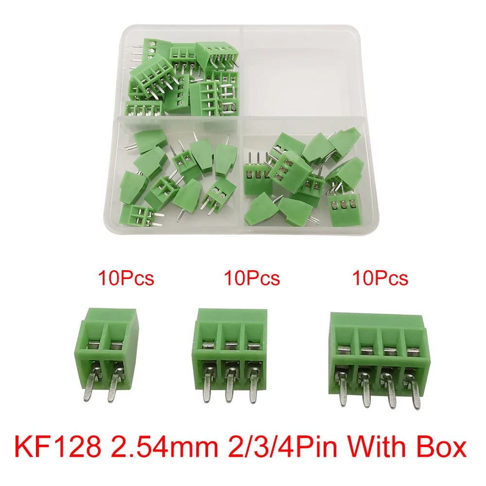 5/10Pcs KF128 2.54mm PCB Screw Terminal Block Green