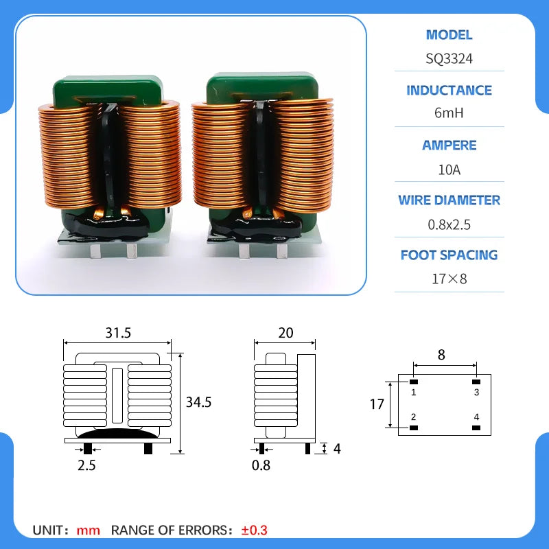 SQ Inductor SQ2418/2820/3324 Common Mode Choke