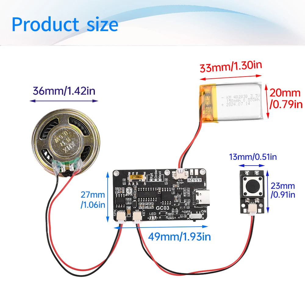 GC03 DIY Music Greeting Card MP3 Player Module