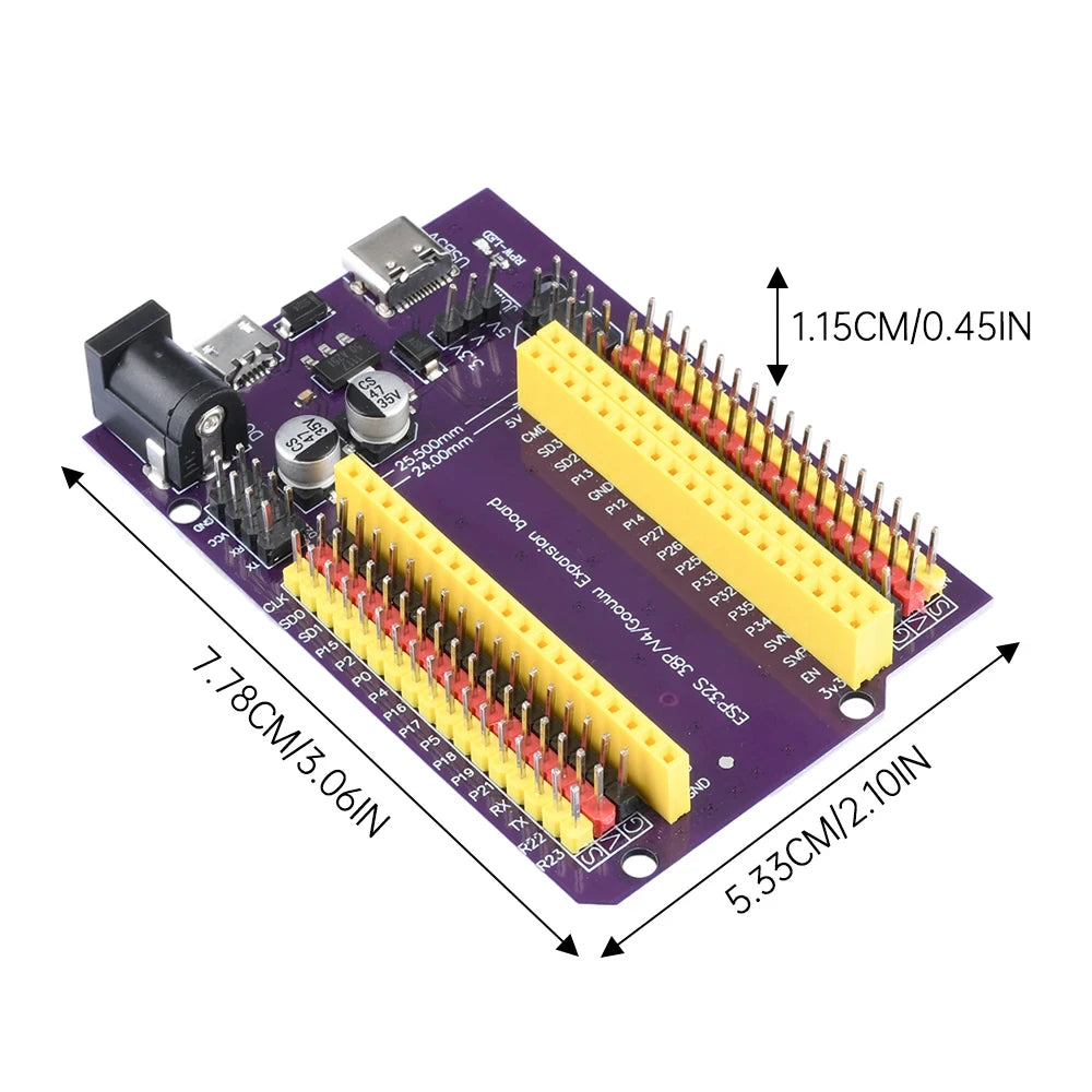 ESP32-WROOM-32U Development Board Kit with Expansion Shield