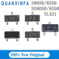 50-100PCS S8050 S8550 SS8050 SS8550 TL431 SOT-23 Transistor