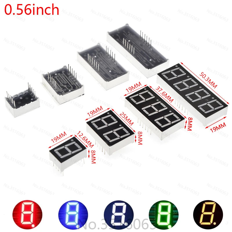 5Pcs LED Digital Tube 7-Segment Display