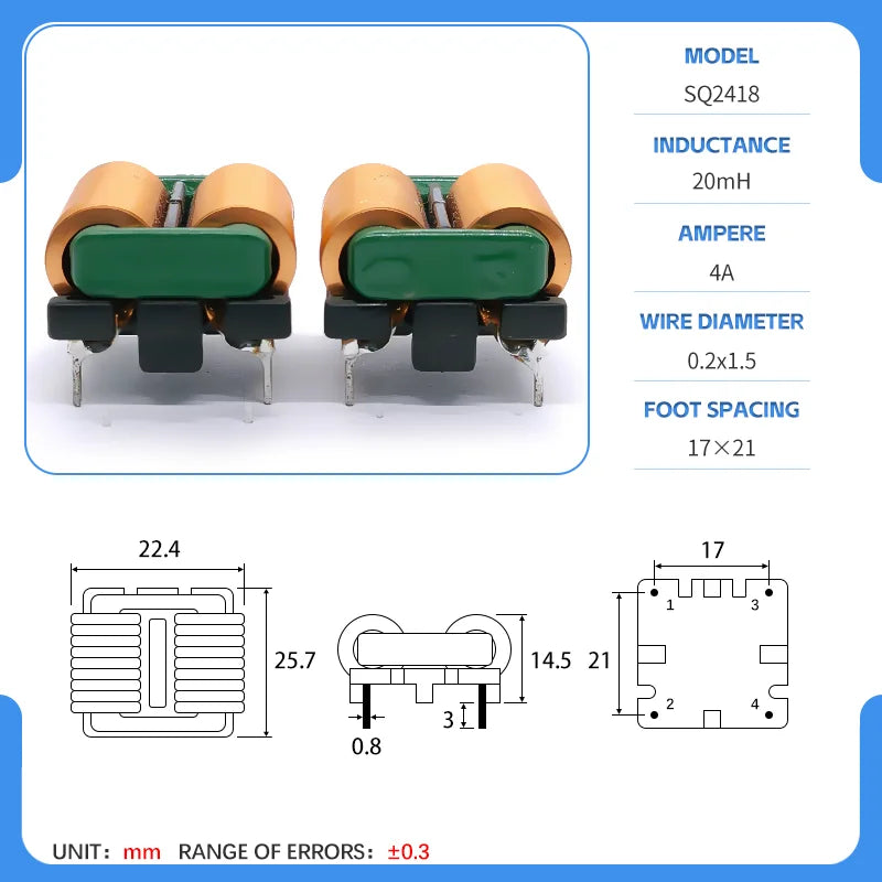 SQ Inductor SQ2418/2820/3324 Common Mode Choke