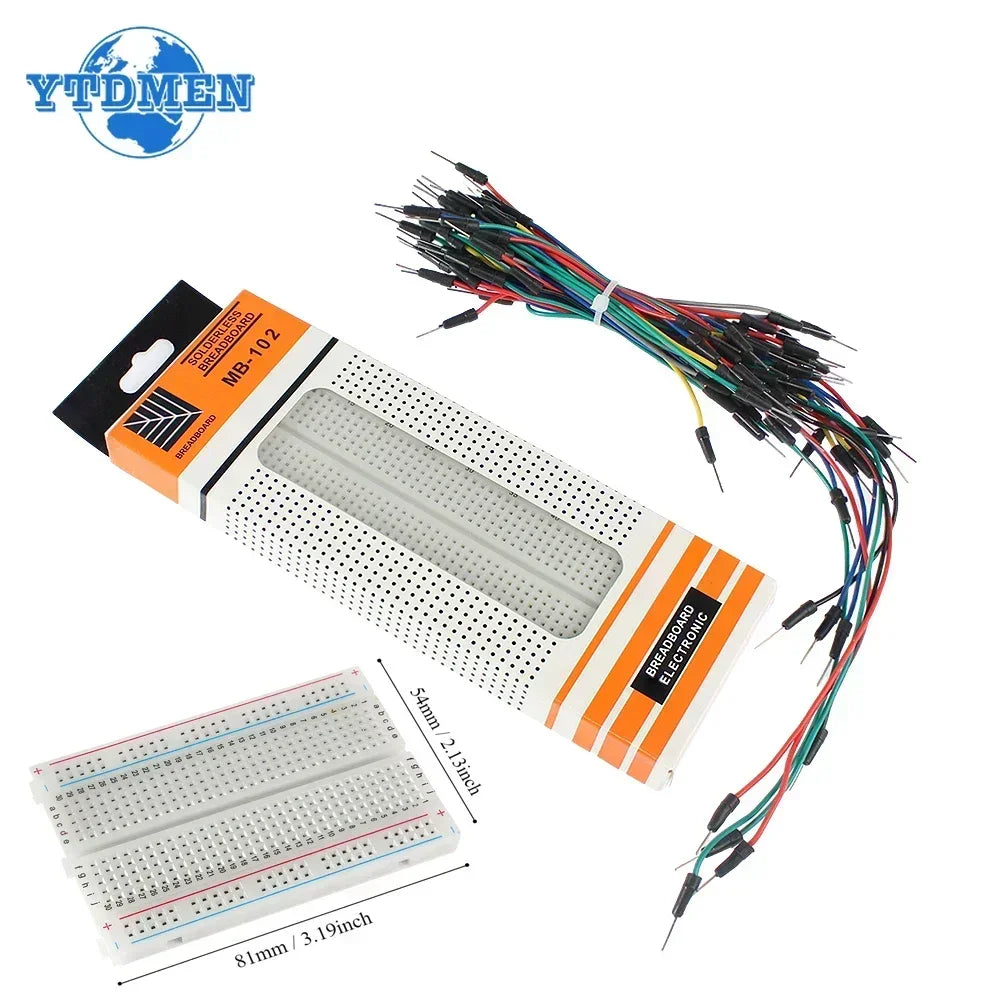 MB-102 Solderless Breadboard with Jumper Wires Kit