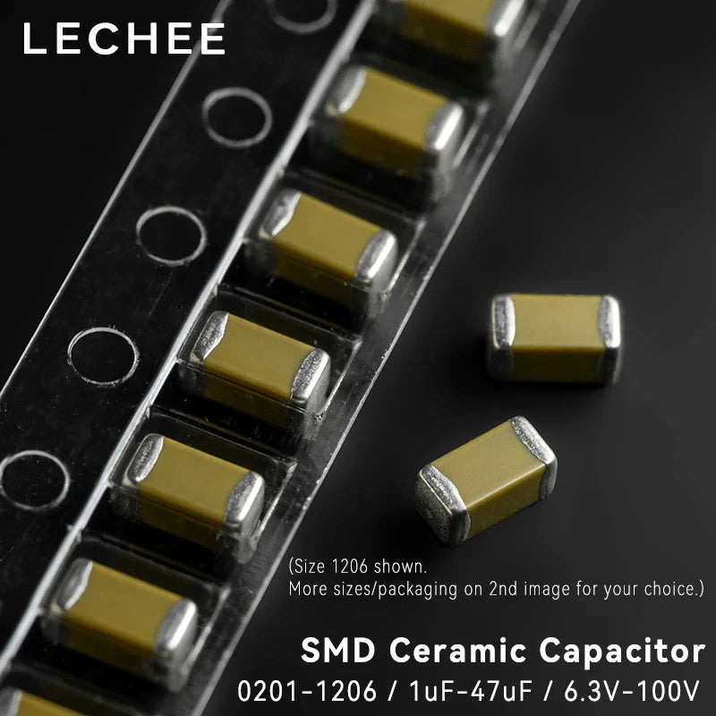 50pcs/lot SMD Ceramic Capacitor 0201-1206 1uF-47uF