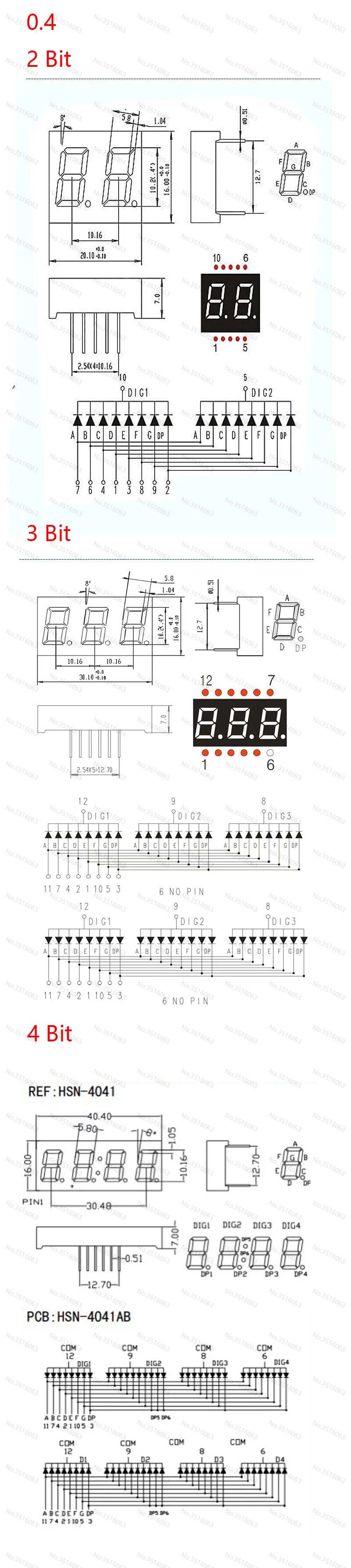 5Pcs LED Digital Tube 7-Segment Display