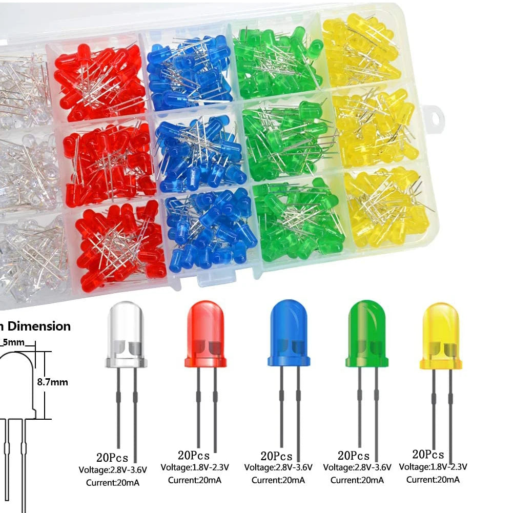 100PCS/lot 3mm 5mm LED Assortment kit