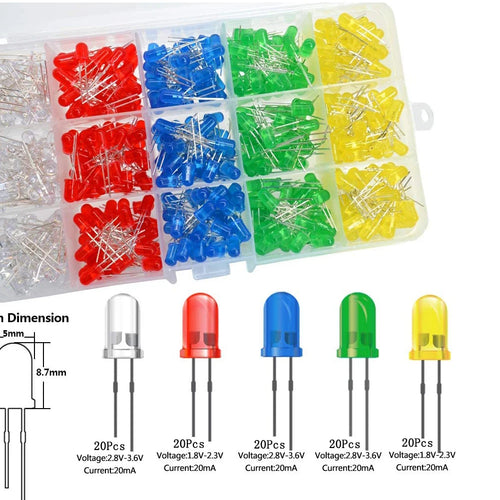 100PCS/lot 3mm 5mm LED Assortment kit