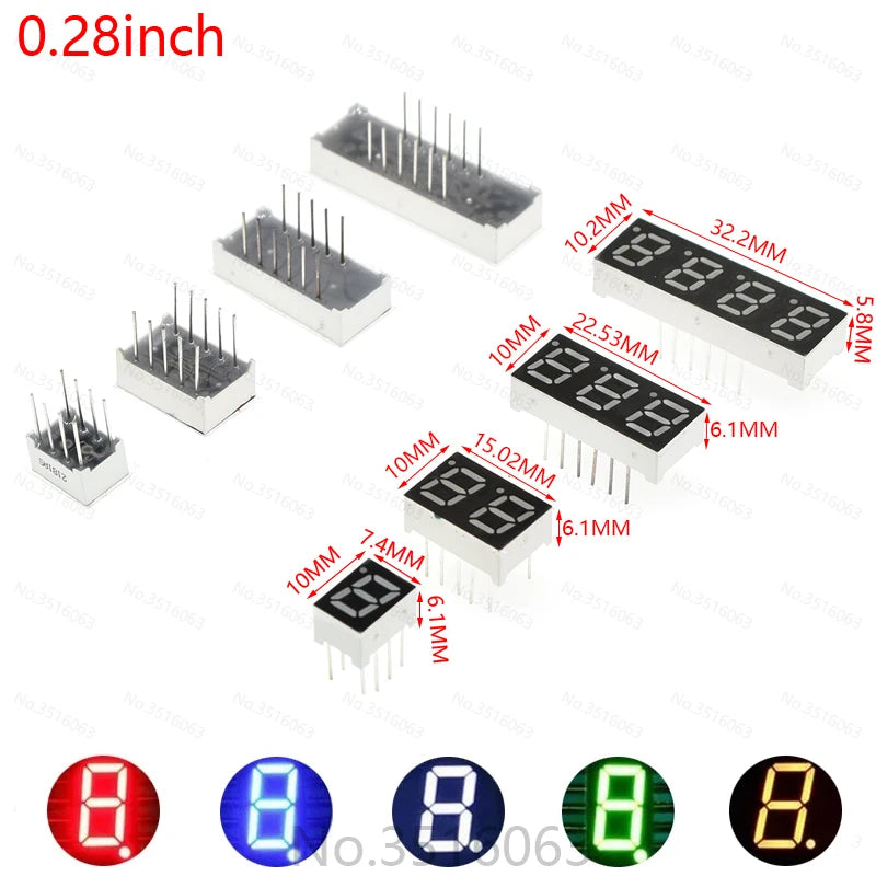 5Pcs LED Digital Tube 7-Segment Display