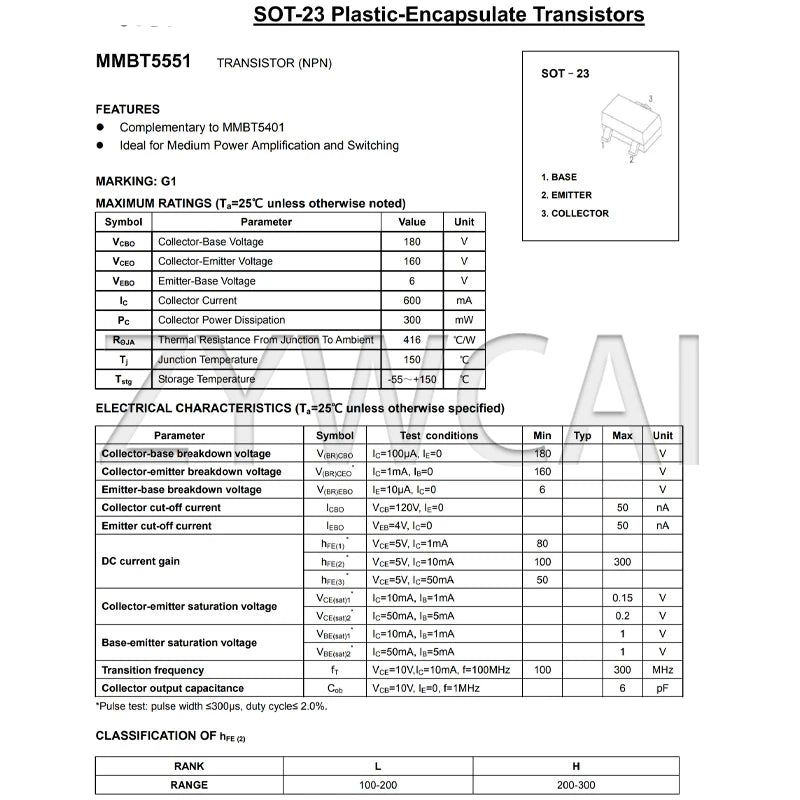 MMBT3904 1AM MMBTA44 3D SOT-23 Transistors