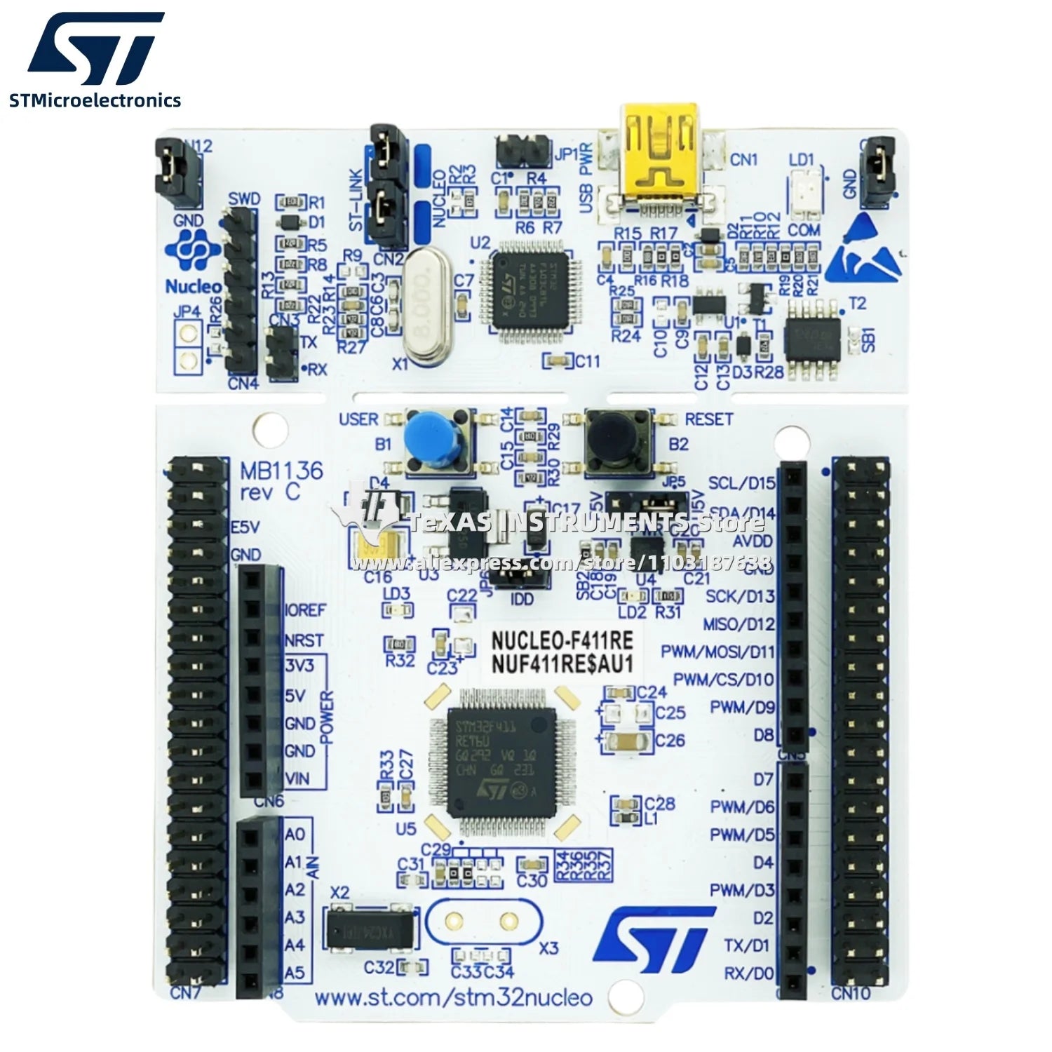 STMicroelectronics NUCLEO-F411RE STM32 Development Board
