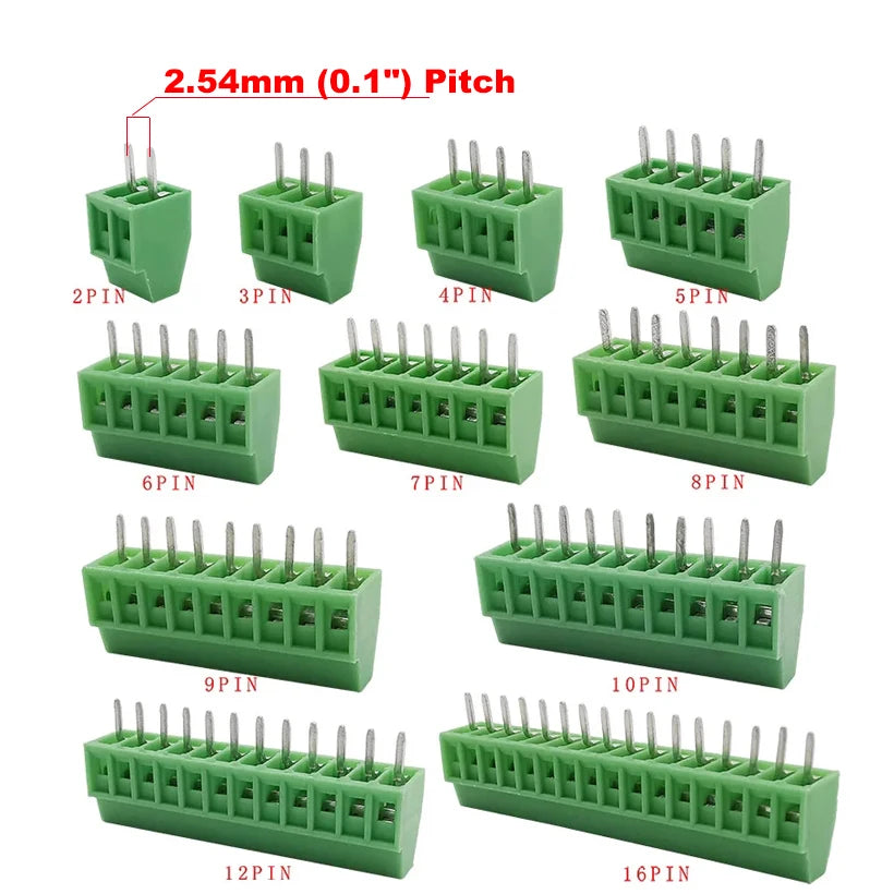 5/10Pcs KF128 2.54mm PCB Screw Terminal Block Green