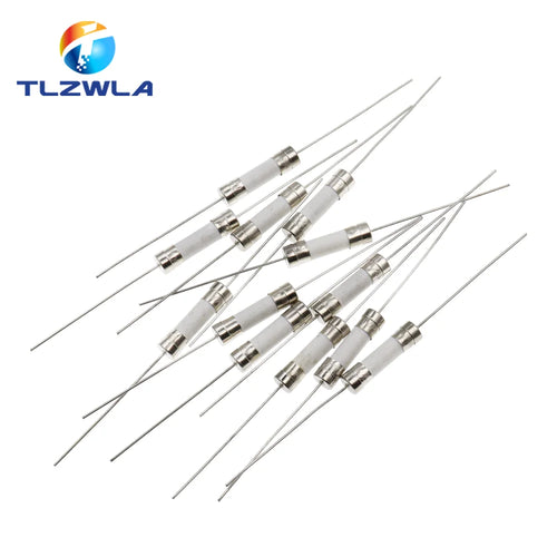 10PCS 5x20mm Fast Blow Glass Tube Fuse with Leads