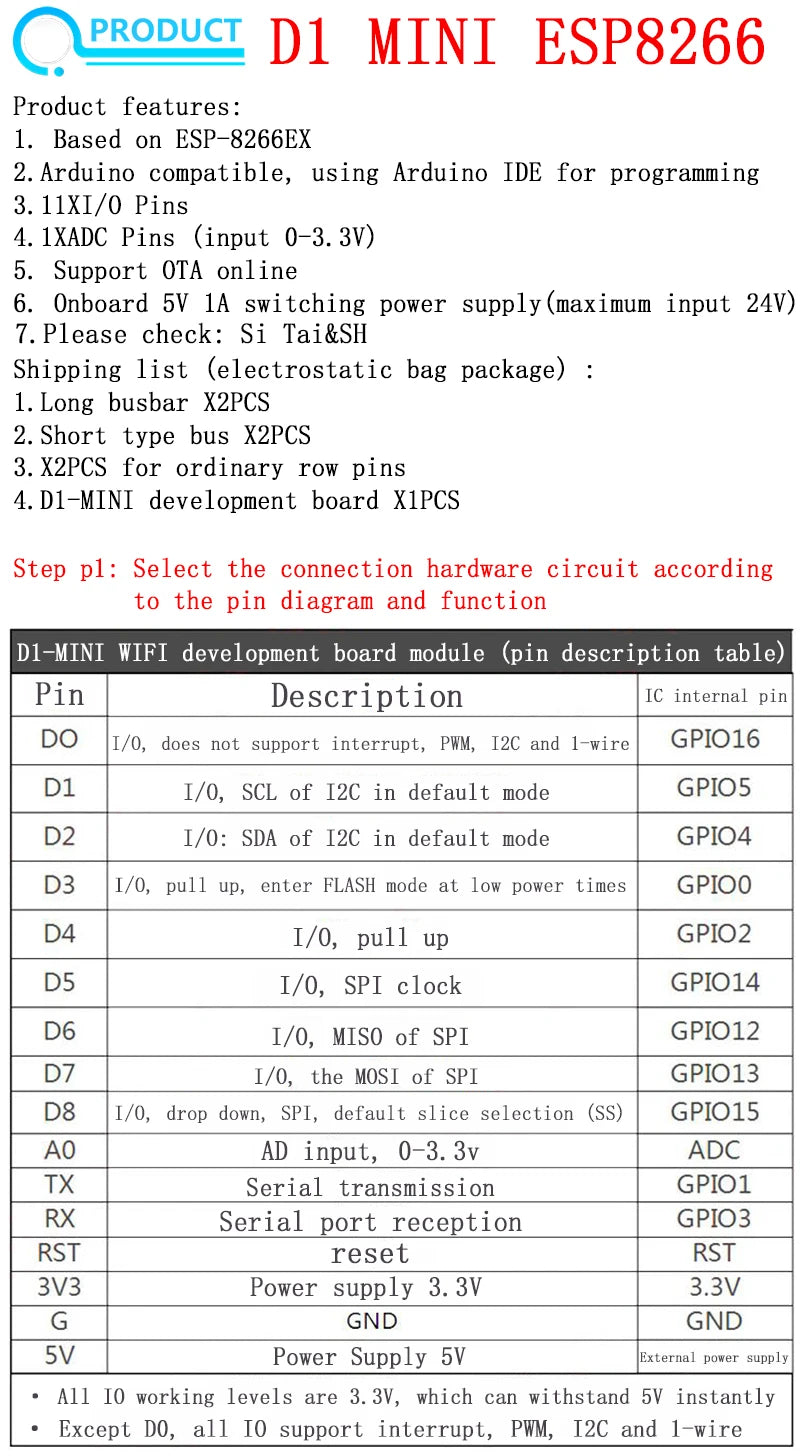 WeMos D1 Mini Pro V3.0.0 NodeMCU ESP8266 Board