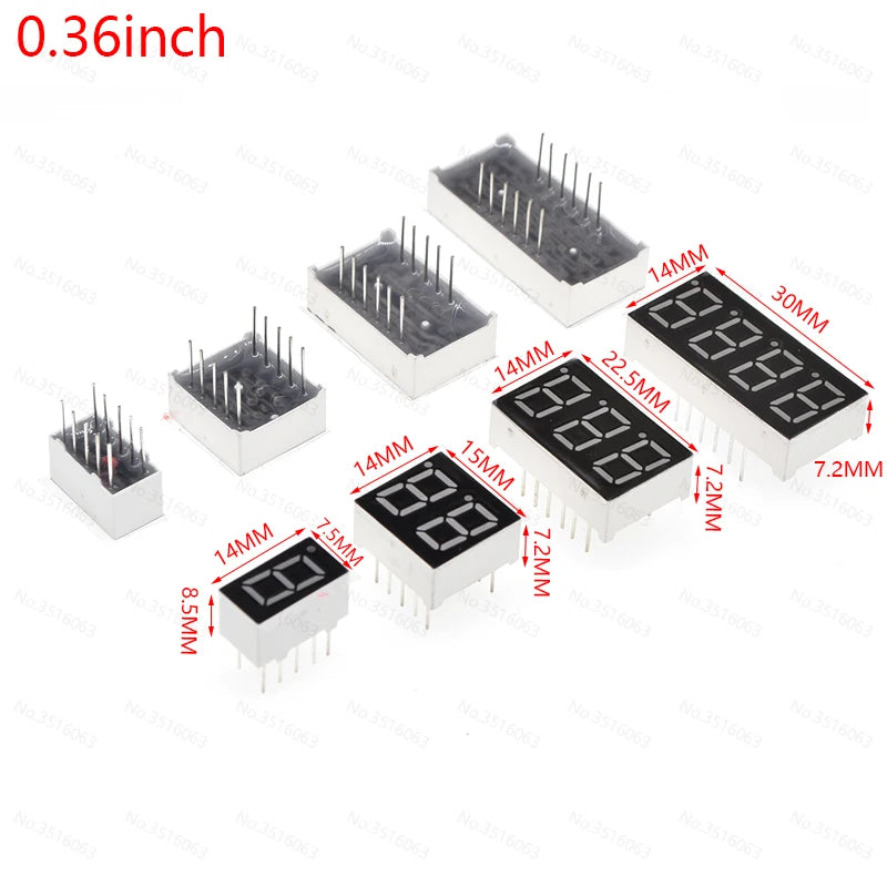 5Pcs LED Digital Tube 7-Segment Display