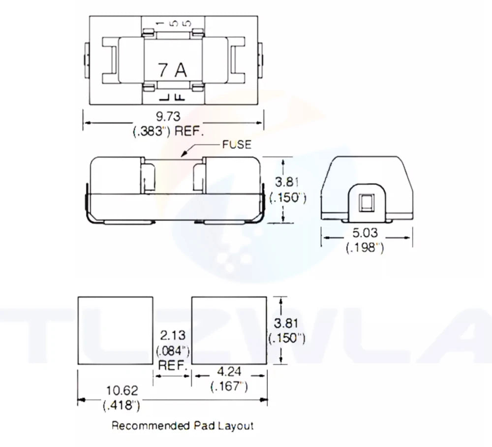 10PCS 1808 125V 250V SMD Fuse