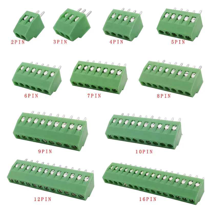 5/10Pcs KF128 2.54mm PCB Screw Terminal Block Green
