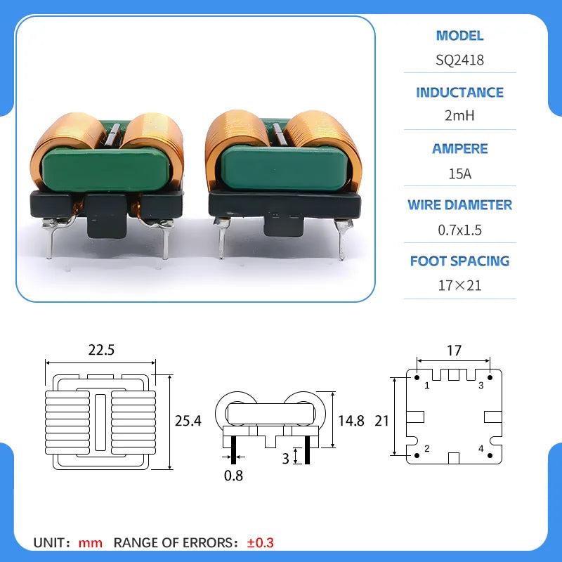 SQ Inductor SQ2418/2820/3324 Common Mode Choke