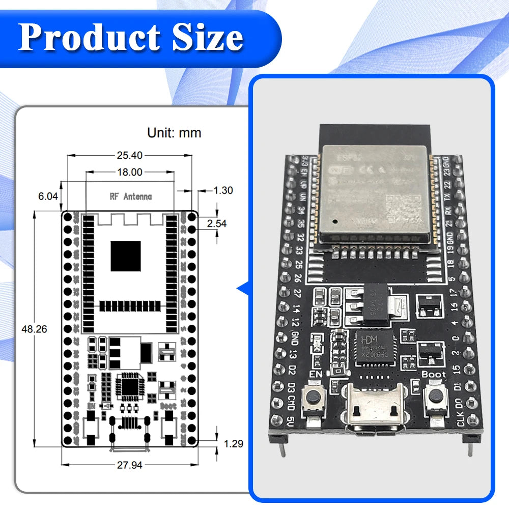 ESP32 DevKit V1 — 38-Pin WiFi + Bluetooth Development Board