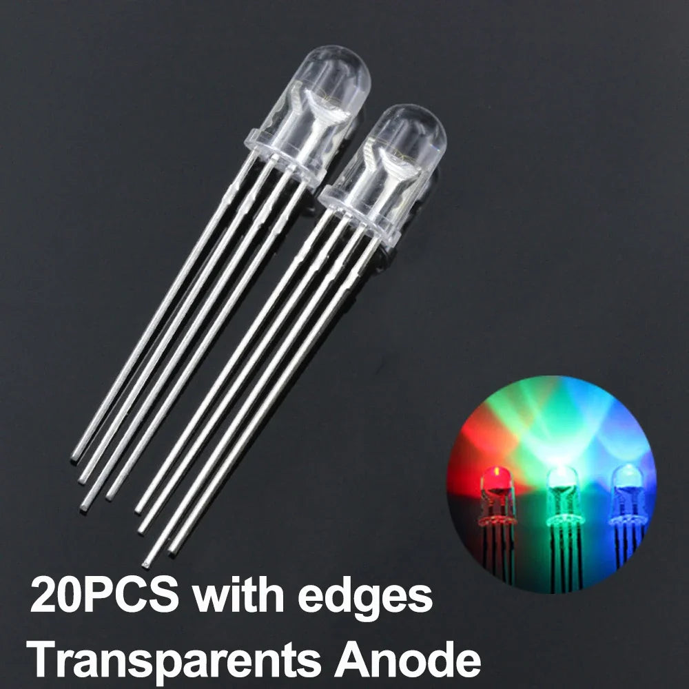 20/100Pcs 4pin 5mm RGB LED common anode