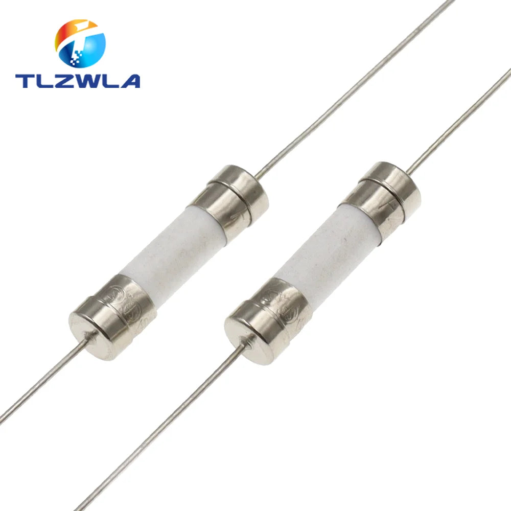 10PCS 5x20mm Fast Blow Glass Tube Fuse with Leads