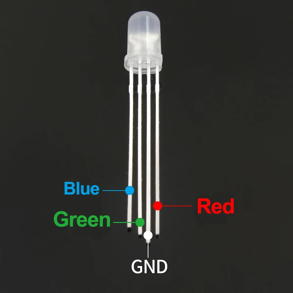 20/100Pcs 4pin 5mm RGB LED common anode