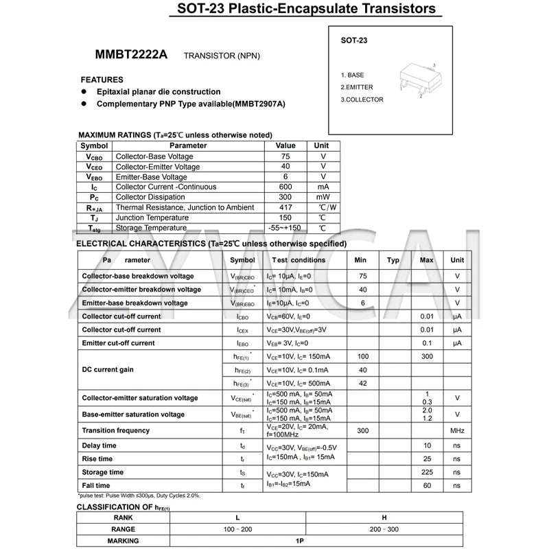 MMBTA44 3D SOT-23 Transistors NPN
