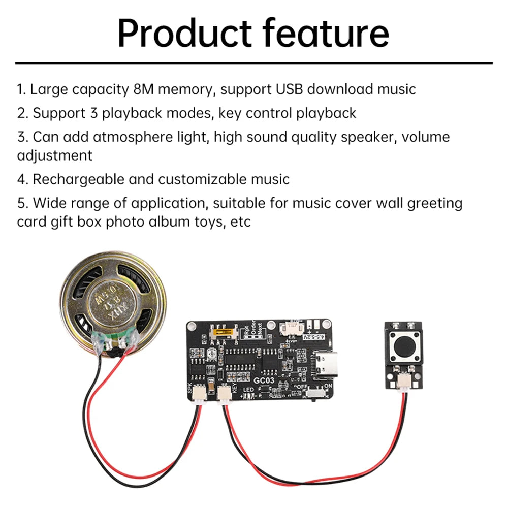 GC03 DIY Music Greeting Card MP3 Player Module