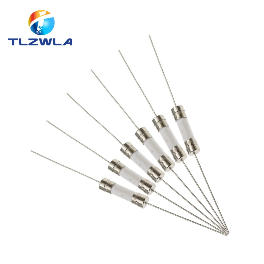 10PCS 5x20mm Fast Blow Glass Tube Fuse with Leads