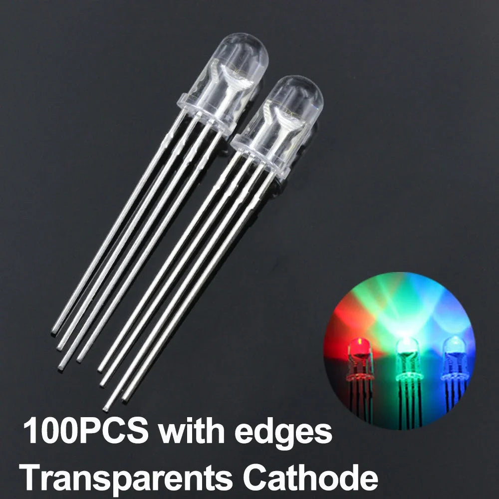 20/100Pcs 4pin 5mm RGB LED common anode