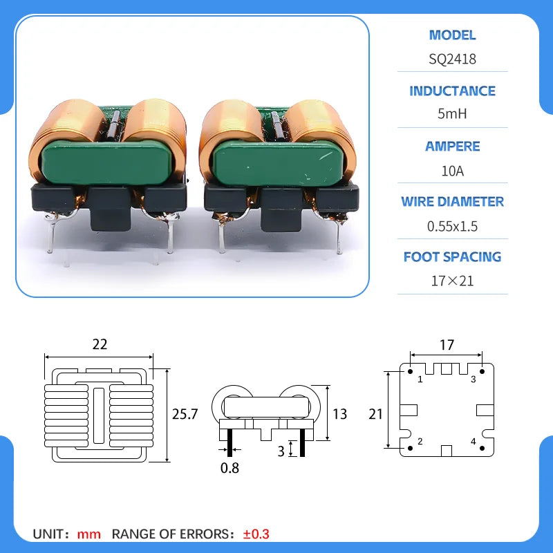 SQ Inductor SQ2418/2820/3324 Common Mode Choke