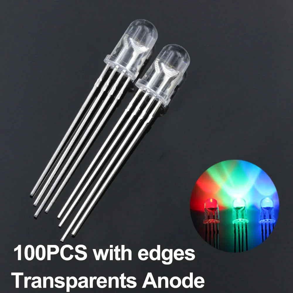 20/100Pcs 4pin 5mm RGB LED common anode
